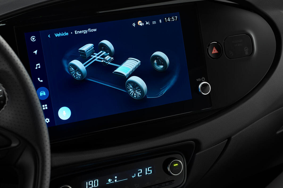 2026 Toyota Aygo X GR Sport infotainment screen detail 2026 Toyota Aygo X GR Sport infotainment screen detail