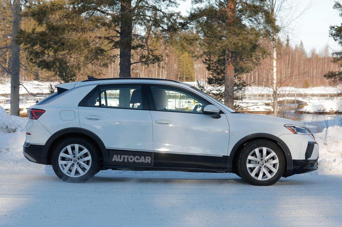 2026 Volkswagen T Roc testing side 2026 Volkswagen T Roc testing side