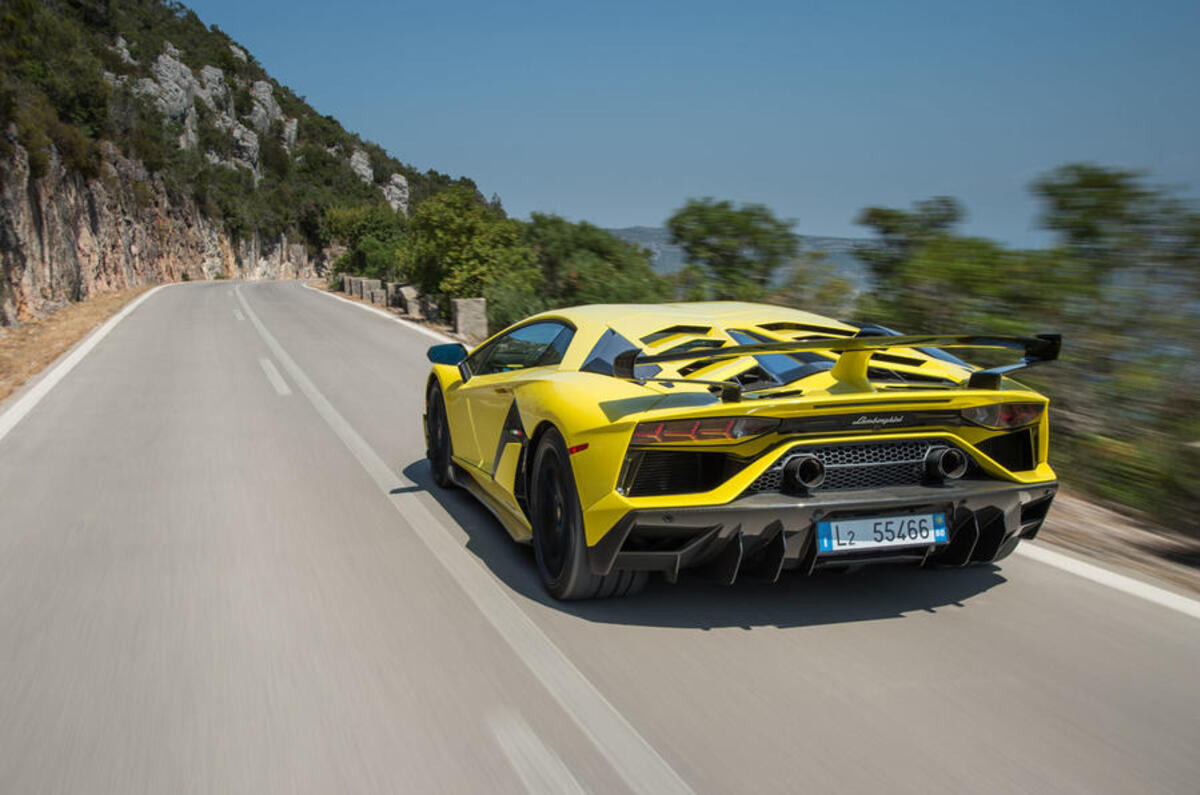 Lamborghini Aventador SVJ 2018 review - on the road rear