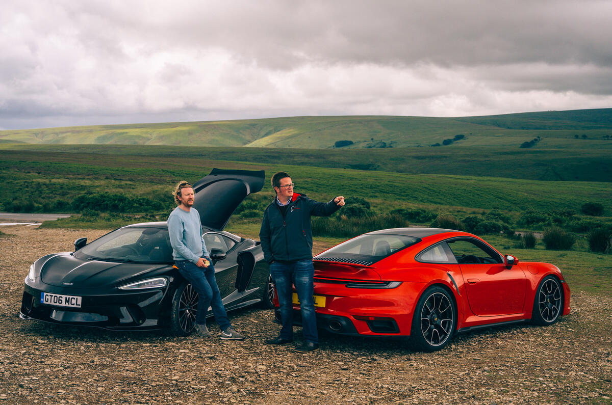 Porsche 911 and McLaren GT parked Porsche 911 and McLaren GT parked
