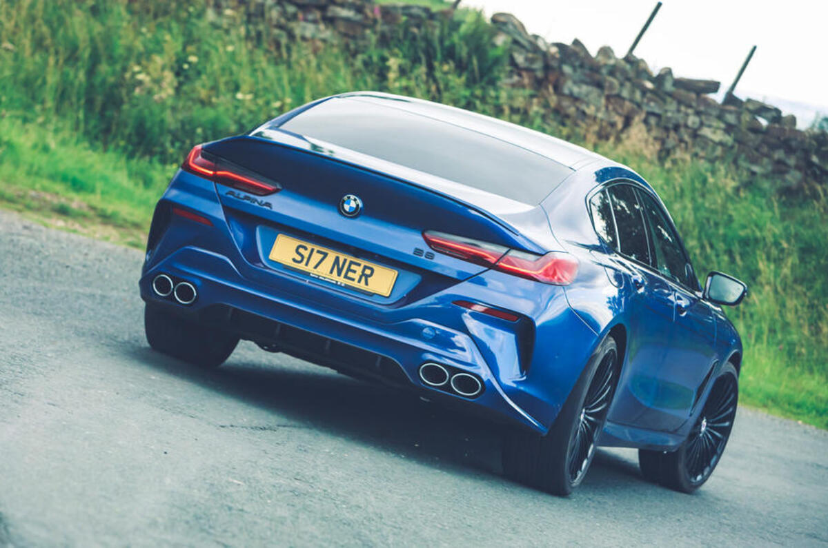 3 alpina b8 gran coupe 2021 road test review hero rear 3 alpina b8 gran coupe 2021 road test review hero rear