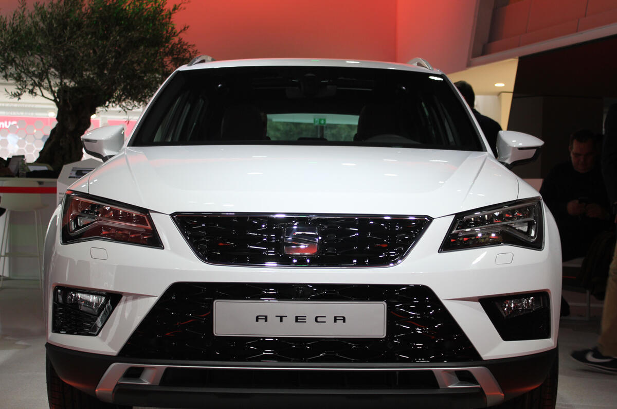 The SEAT Ateca on display at the firm's exterior stand The SEAT Ateca on display at the firm's exterior stand
