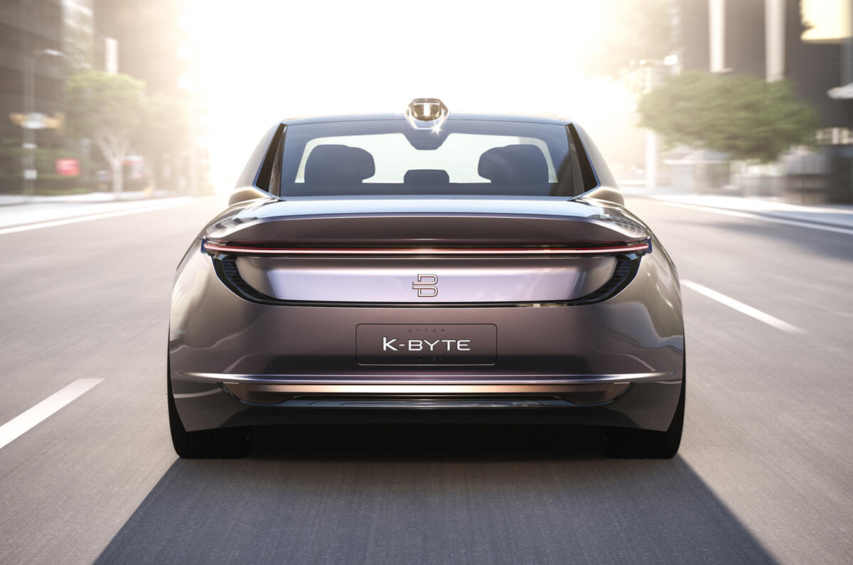 Byton K-Byte saloon concept on the road rear