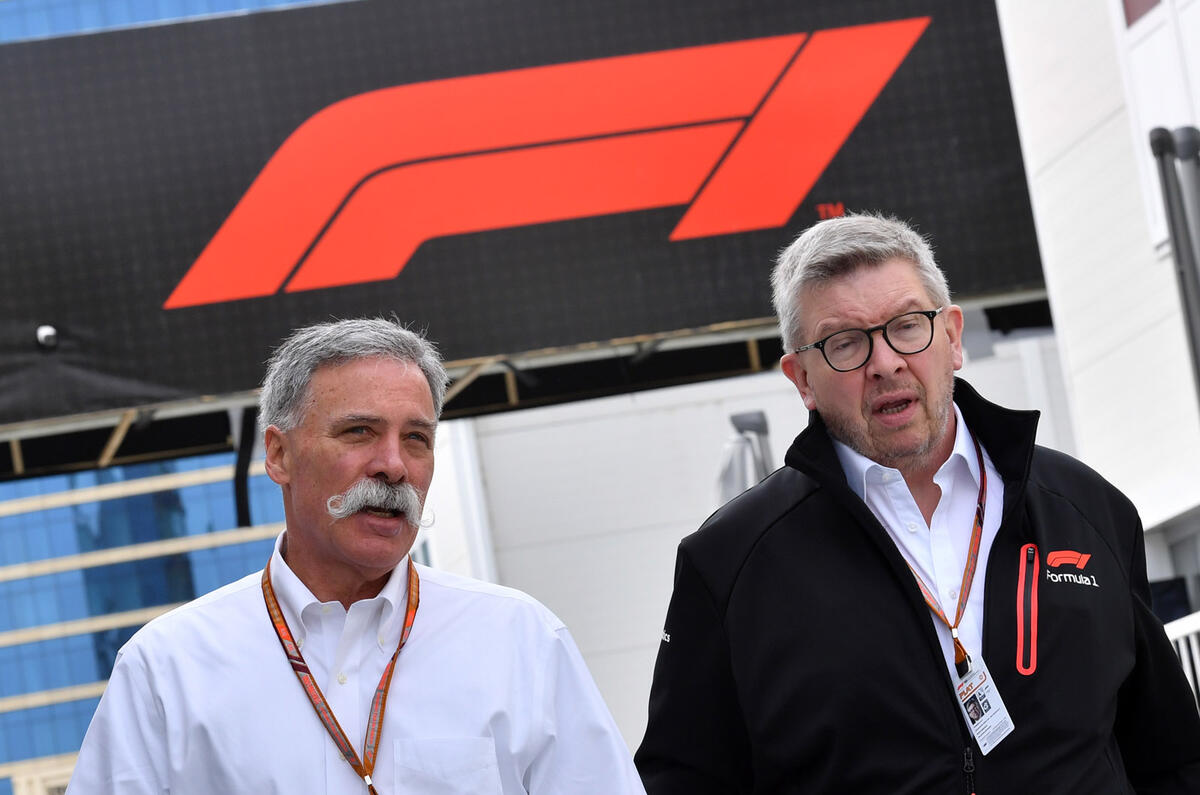 Chase Carey and Ross Brawn