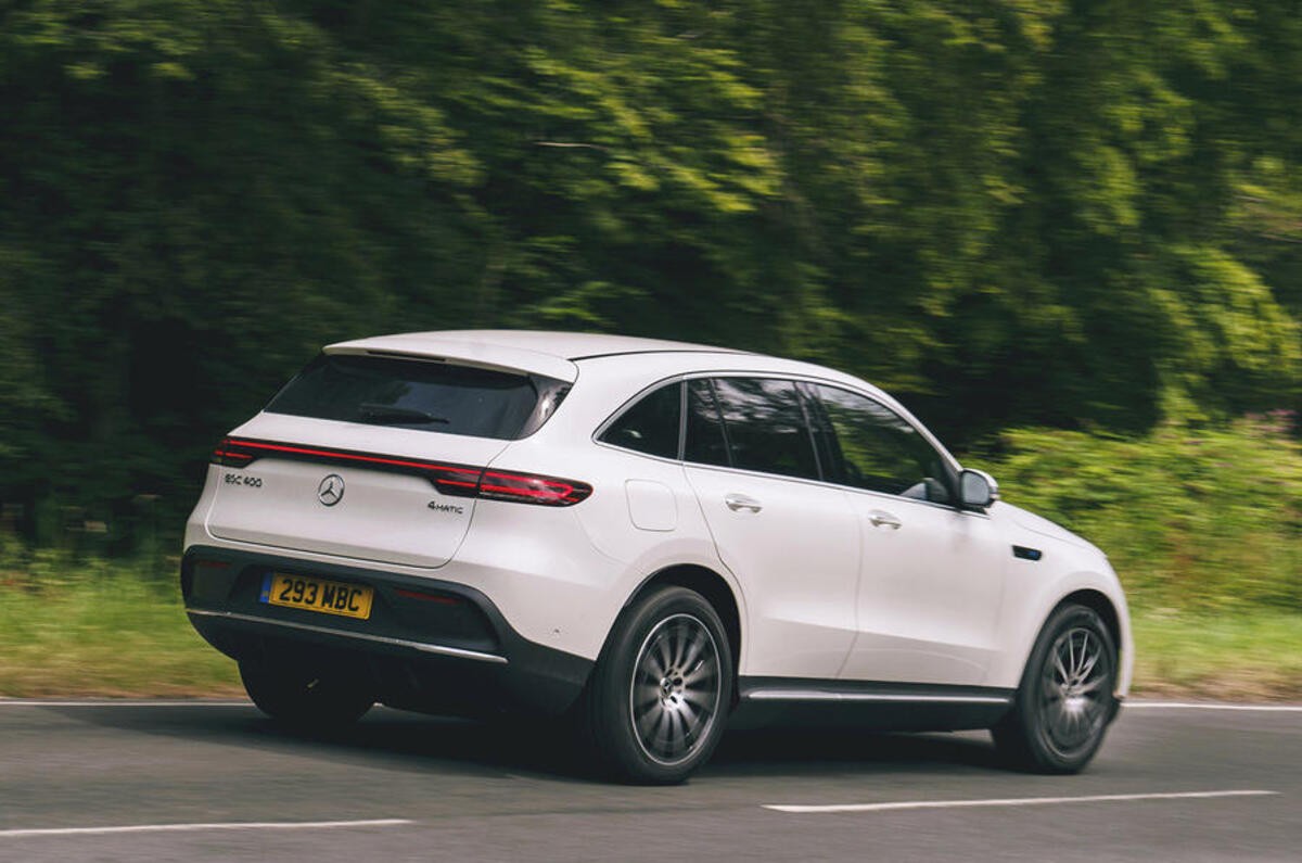 Mercedes-Benz EQC 400 2019 UK first drive review - tracking rear