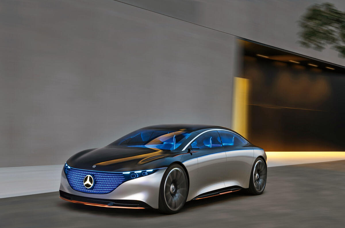 Mercedes Vision EQS concept 2019 - stationary front Mercedes Vision EQS concept 2019 - stationary front
