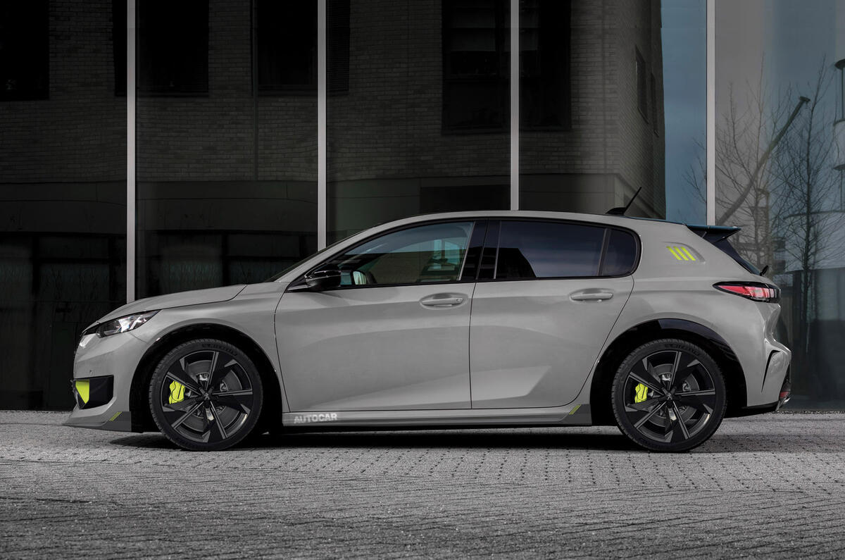 Peugeot 308 PSE render 2020 - static side Peugeot 308 PSE render 2020 - static side