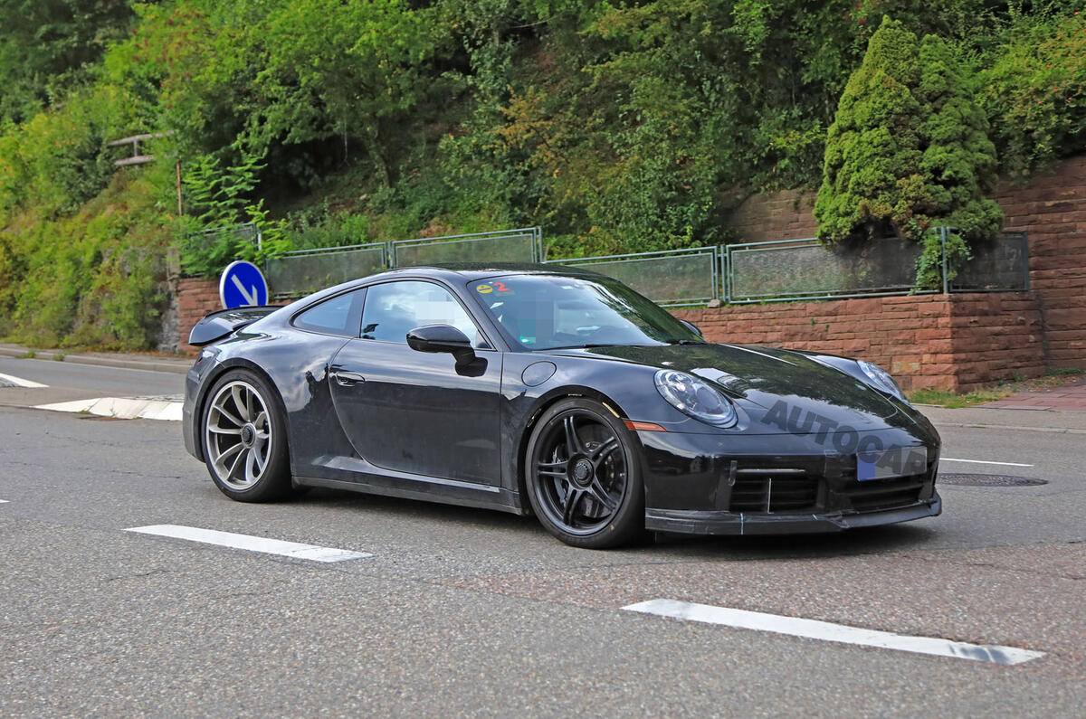 2020 Porsche 911 GT3 spotted testing front right