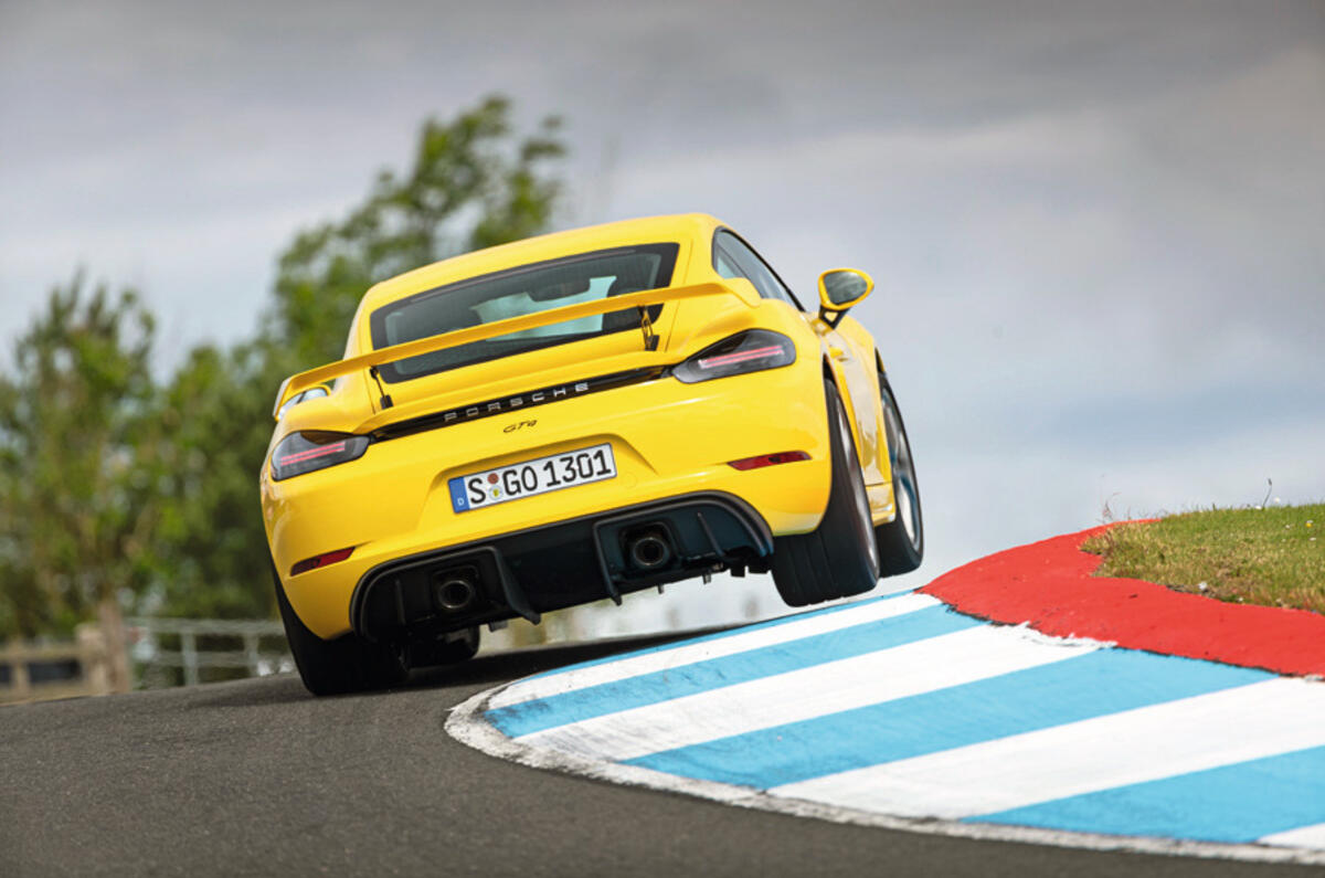 The Porsche Cayman GT4 offers more outright grip on the track, but also costs £11,000 more Porsche Cayman GT4