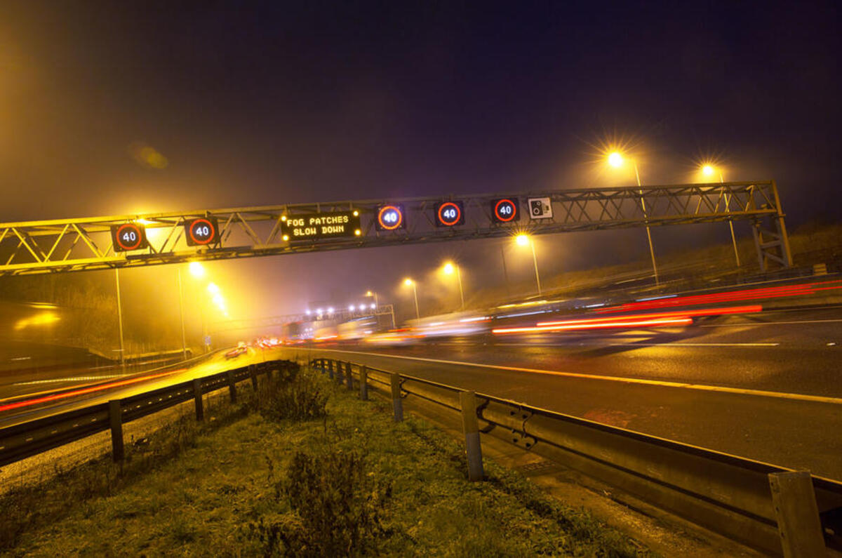 smart motorways at night