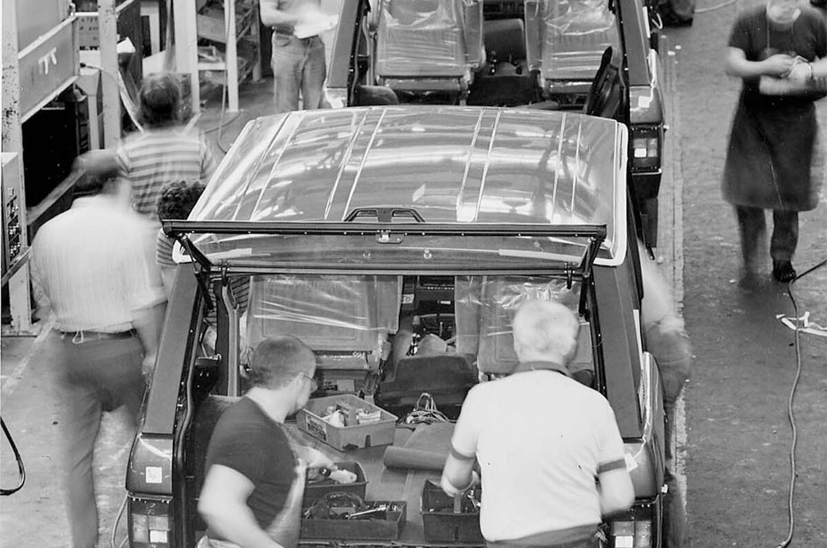 1970s Range Rover production line