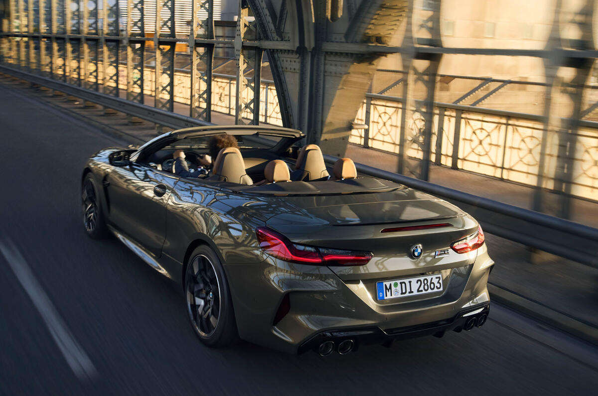 38 BMW M8 convertible LCI 2022 tracking rear 38 BMW M8 convertible LCI 2022 tracking rear