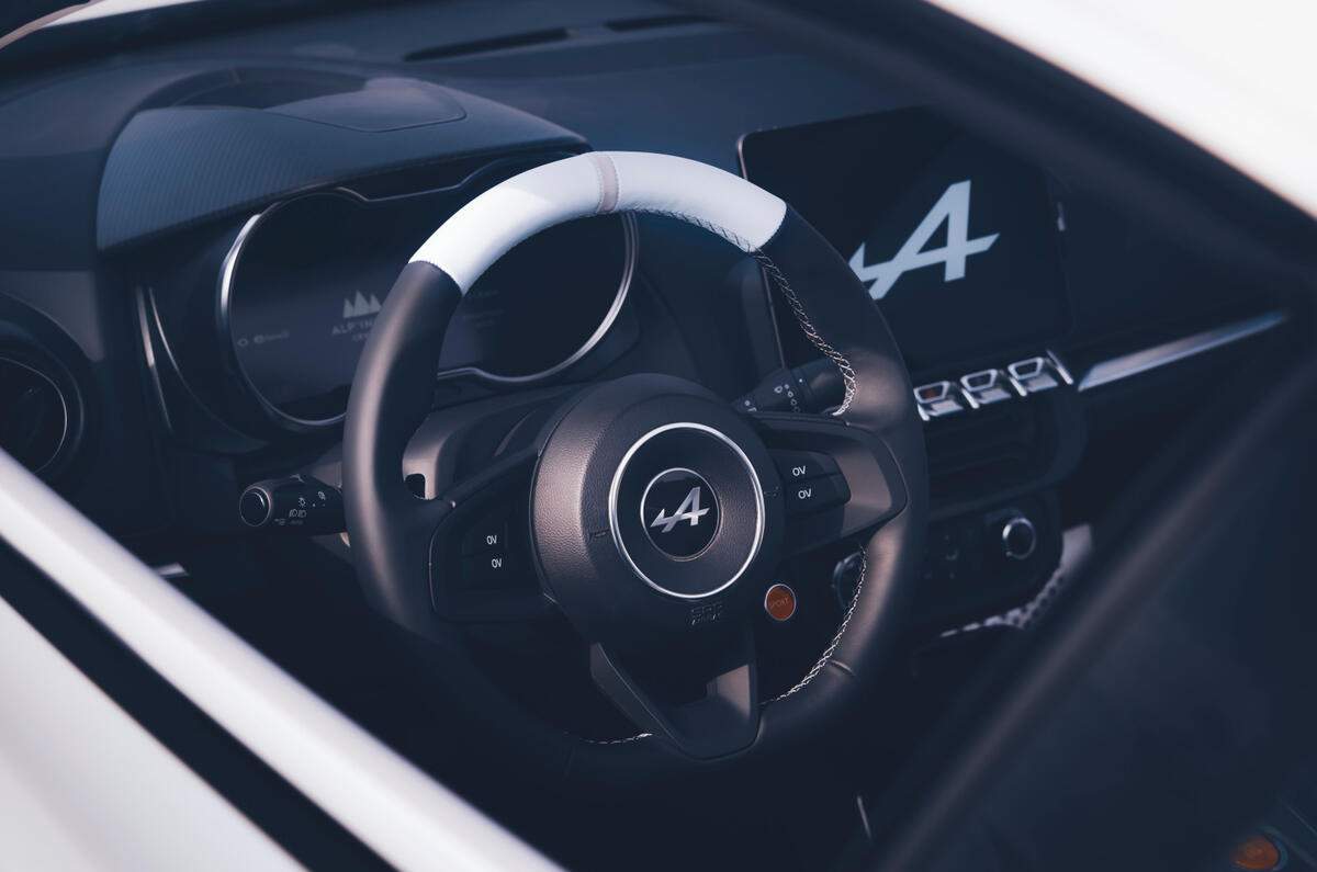 Alpine A110 E-Ternite Electric 2023 interior closeup Alpine A110 E-Ternite Electric 2023 interior closeup