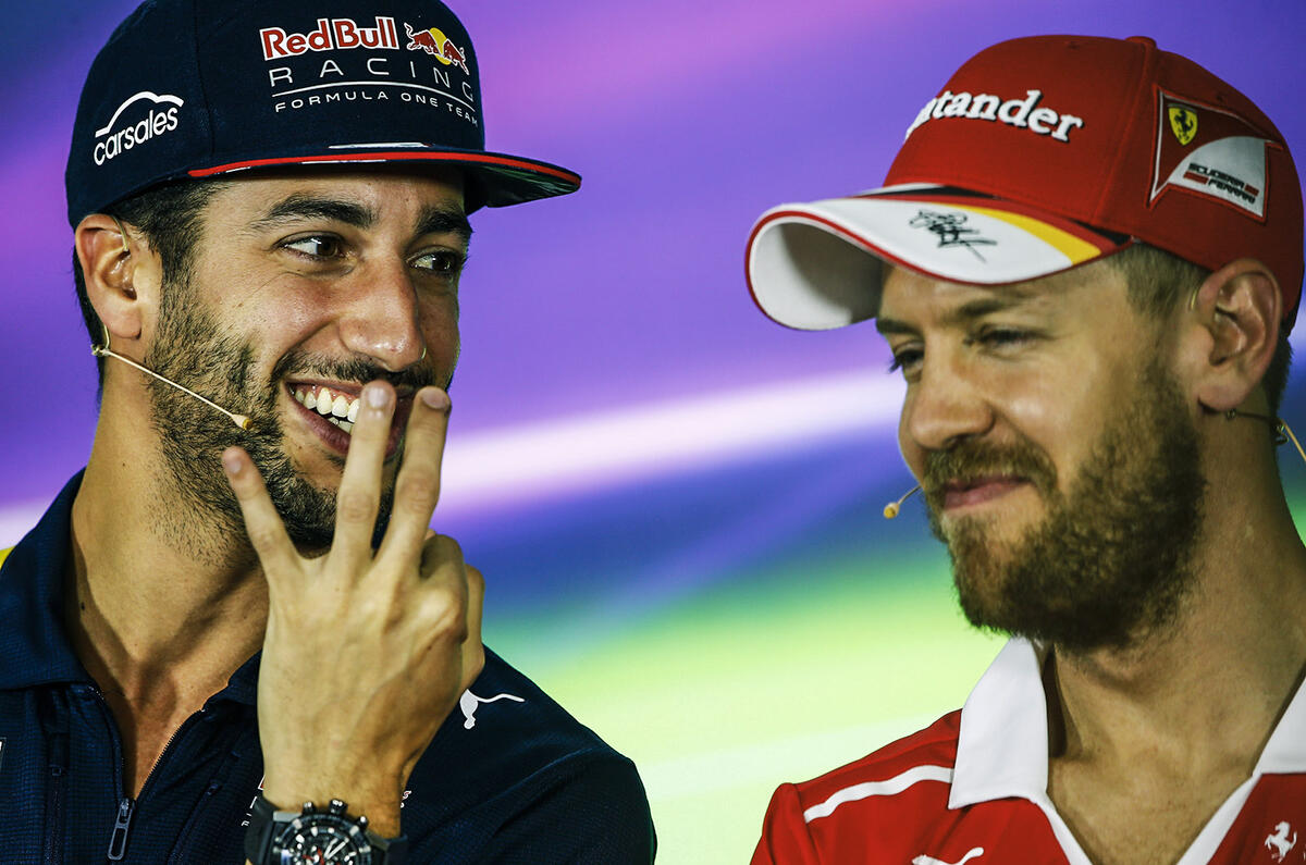 Daniel Ricciardo and Sebastian Vettel