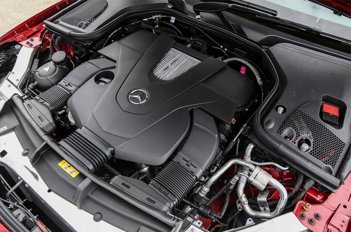 Mercedes E Class Coupe 2017 engine detail Mercedes E Class Coupe 2017 engine detail