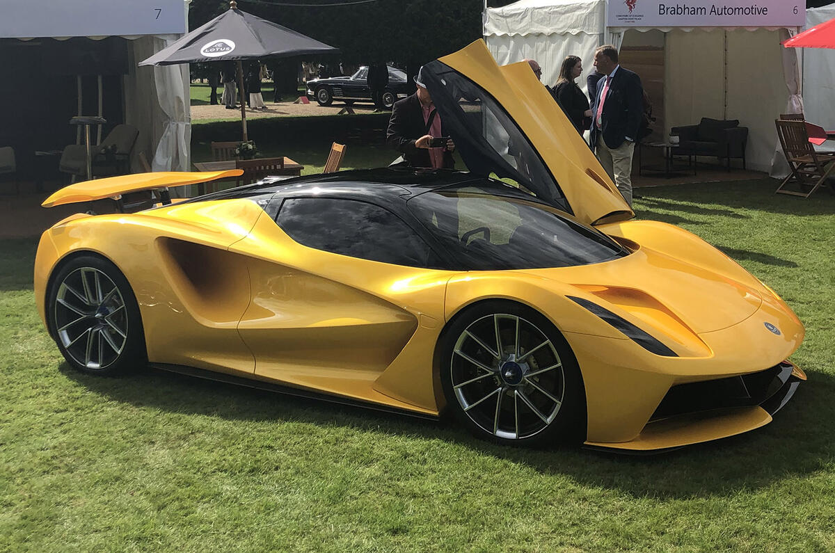 2020 Lotus Evija at Concours of Elegance - side 2020 Lotus Evija at Concours of Elegance - side