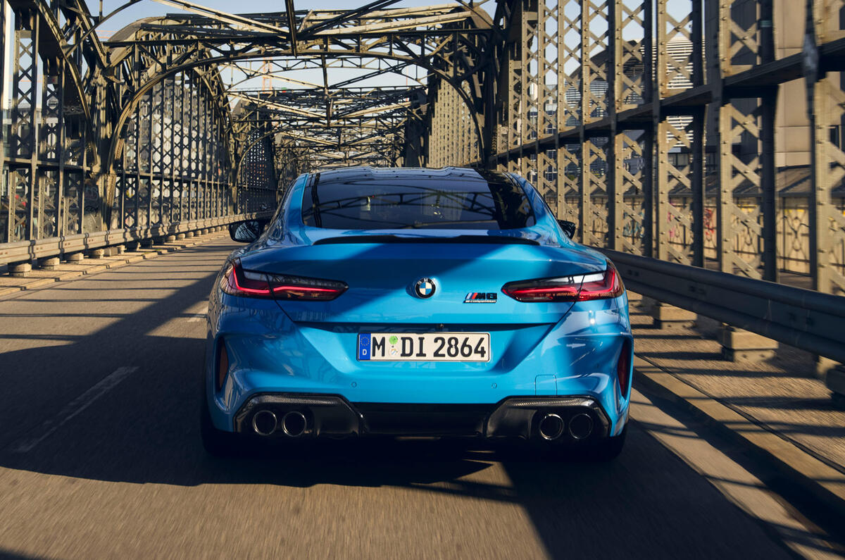 44 BMW M8 coupe LCI 2022 tracking rear 44 BMW M8 coupe LCI 2022 tracking rear