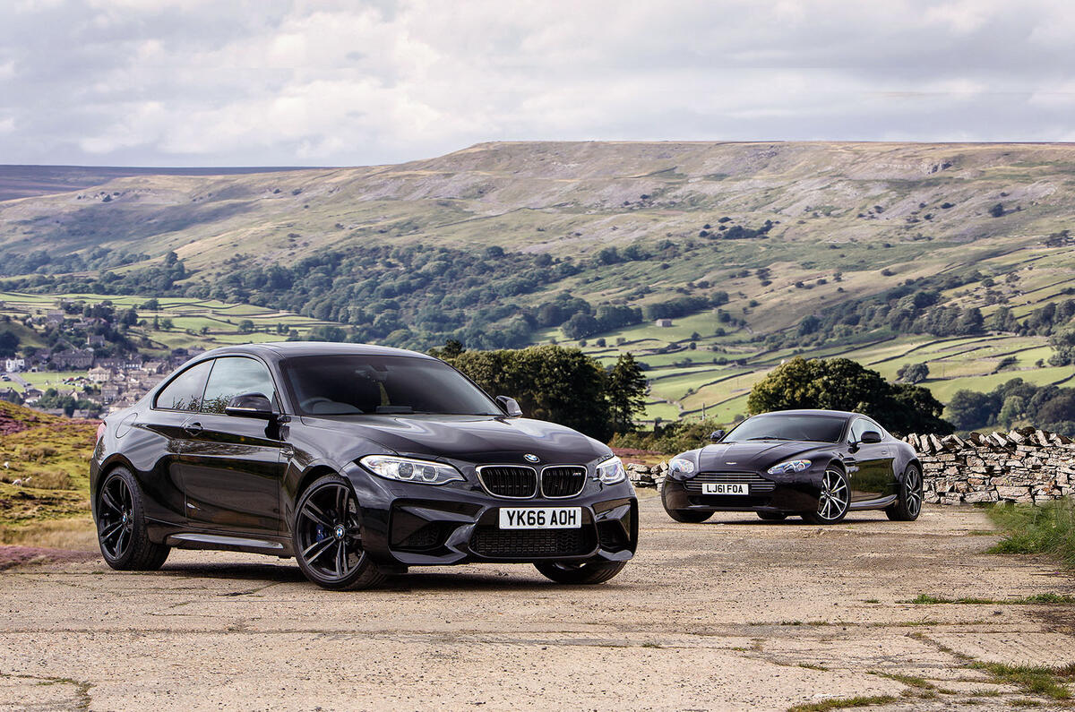 BMW M2 vs Aston Martin V8 Vantage: new vs used