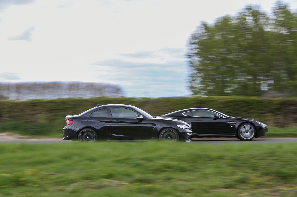 BMW M2 vs Aston Martin V8 Vantage: new vs used