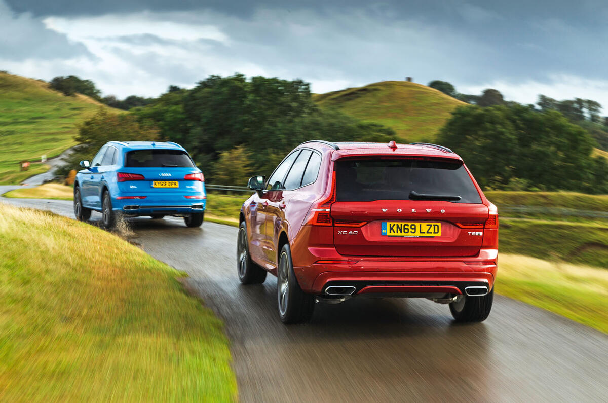 Audi leading Volvo from back Audi leading Volvo from back