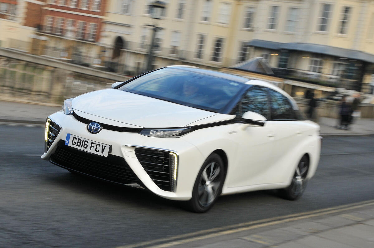Toyota Mirai driving Toyota Mirai driving