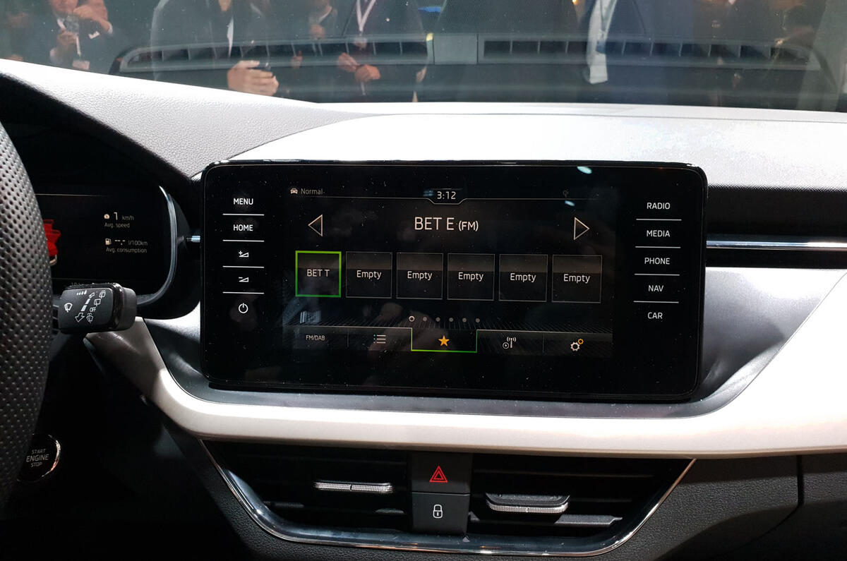 Skoda Scala official reveal stage infotainment