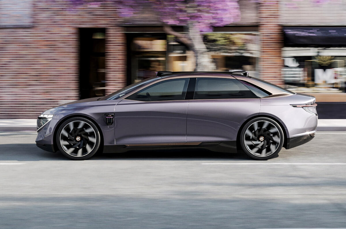 Byton K-Byte saloon concept on the road side