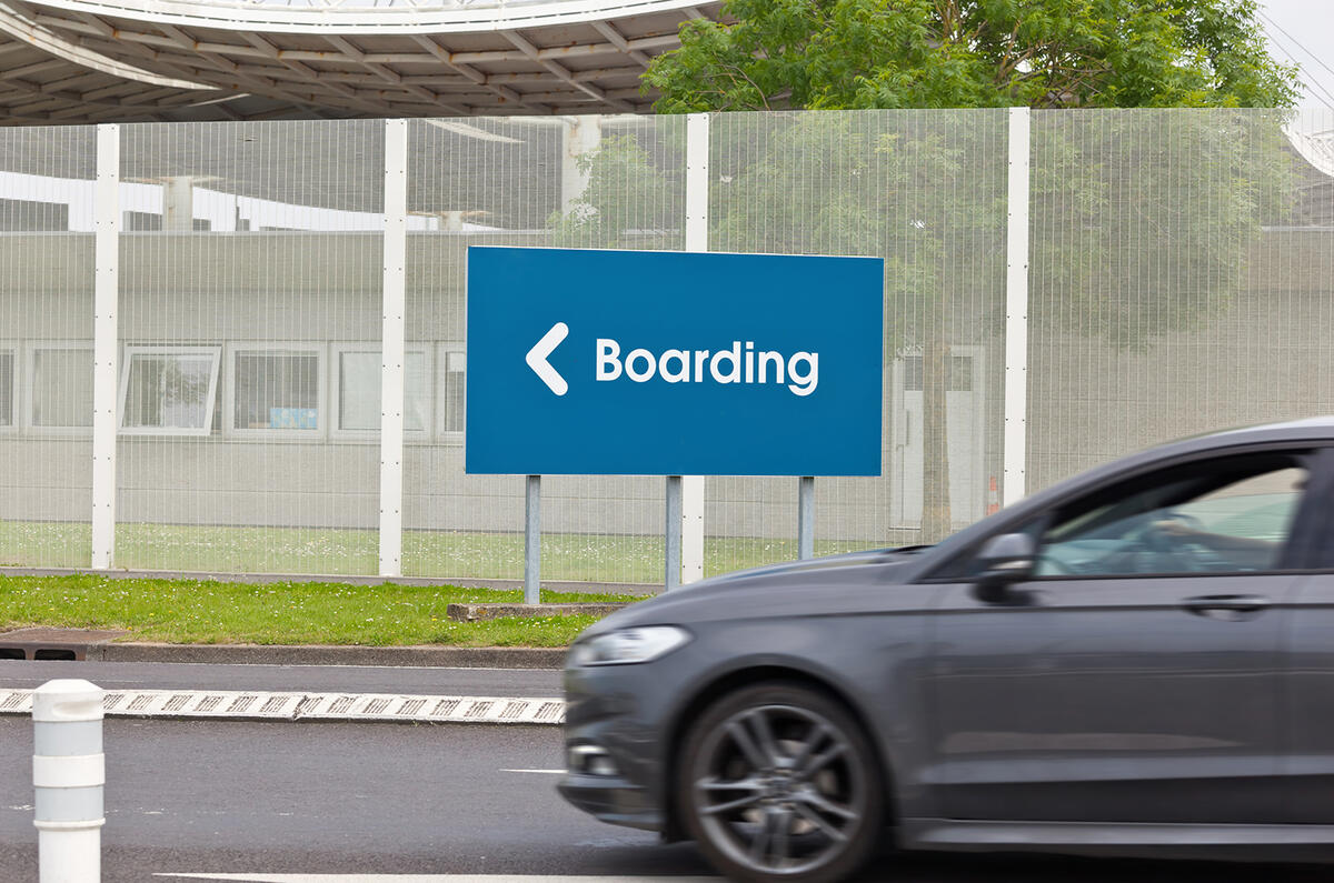 Car boarding Channel Tunnel