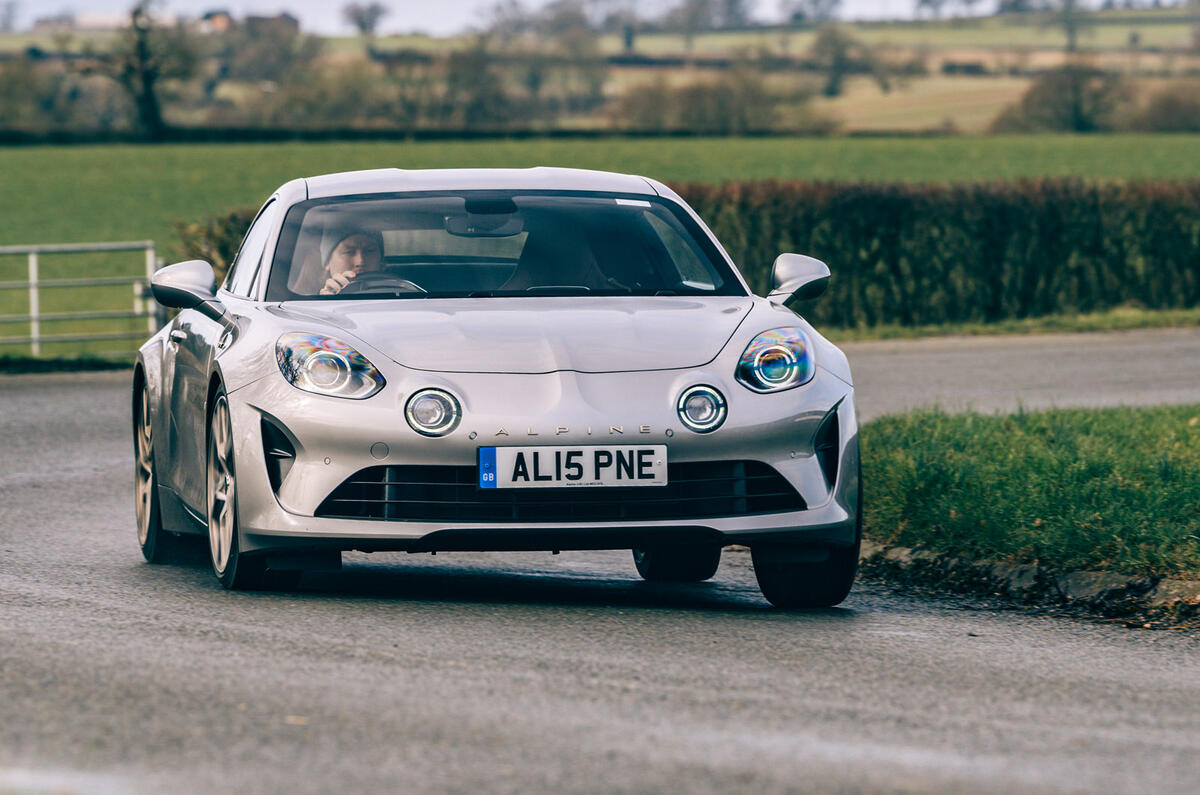 5 writers favourites 2021 SC Alpine A110 Legende GT cornering front