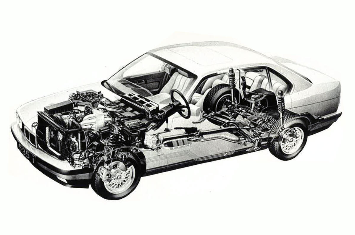 E34 BMW 5 Series cutaway