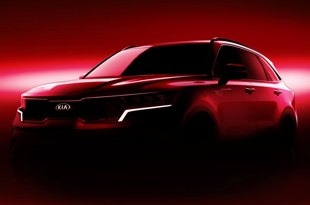 2020 Kia Sorento preivew sketch - front 2020 Kia Sorento preivew sketch - front