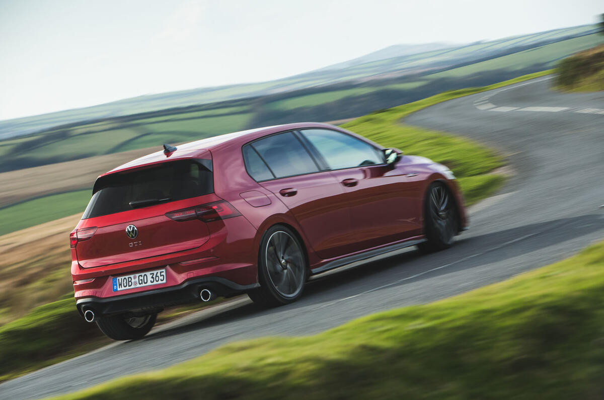 Britain's best affordable drivers car 2020 - VW Golf GTI - cornering rear Britain's best affordable drivers car 2020 - VW Golf GTI - cornering rear