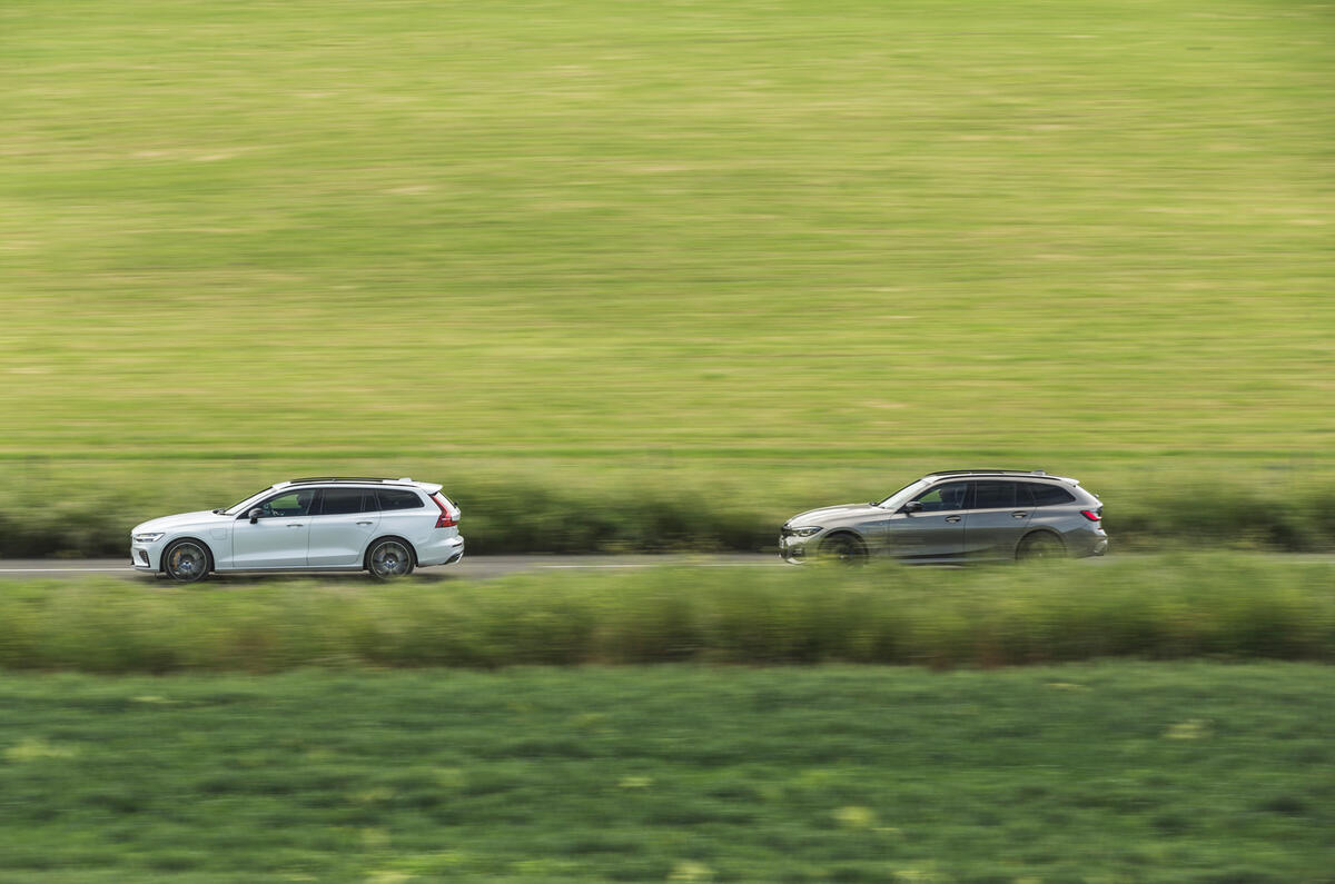 57 PHEV wagons triple test 2021 tracking side pair