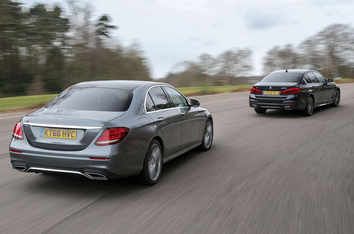 BMW 5 Series vs Mercedes-Benz E-Class vs Jaguar XF - group test