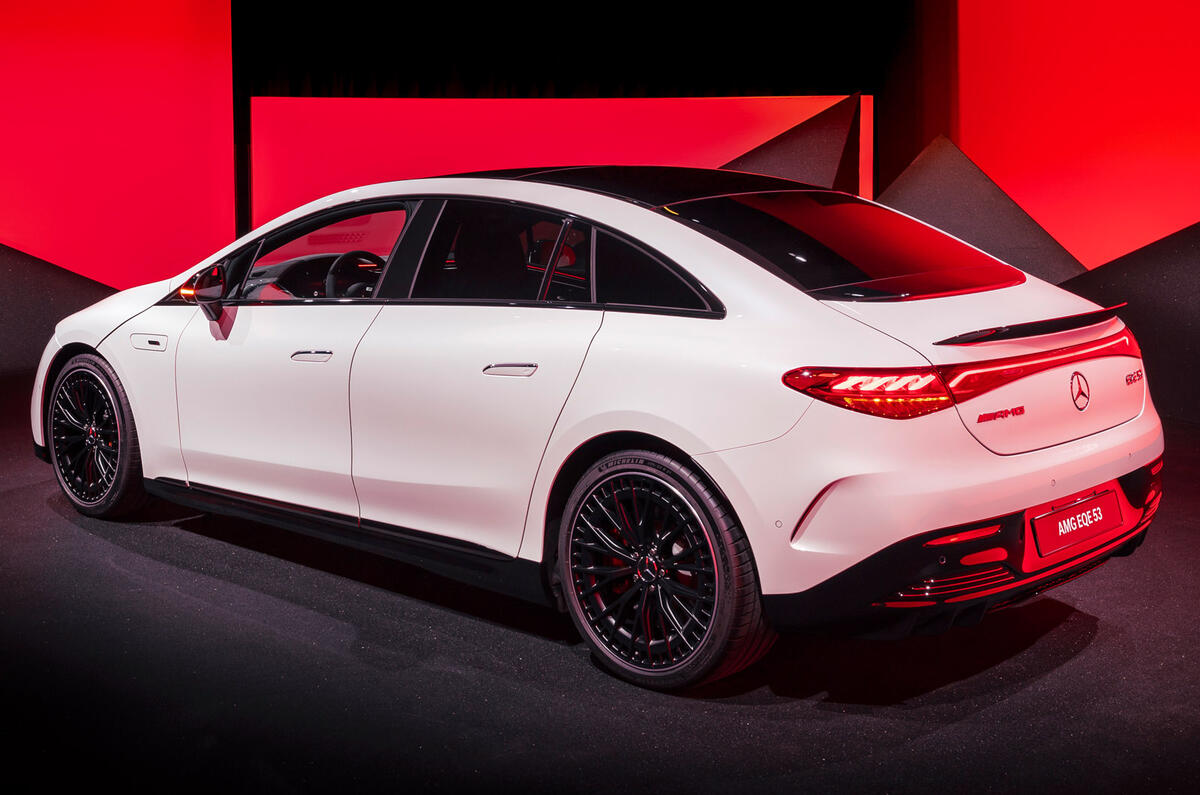 65 Mercedes AMG EQE53 official reveal studio rear 65 Mercedes AMG EQE53 official reveal studio rear