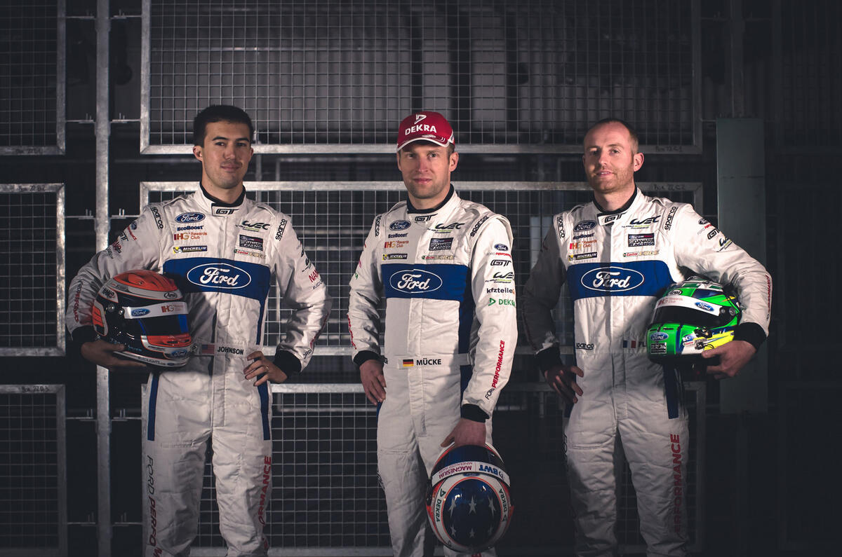 Ford GT race team Billy Johnson Stefan Mücke Olivier Pla.