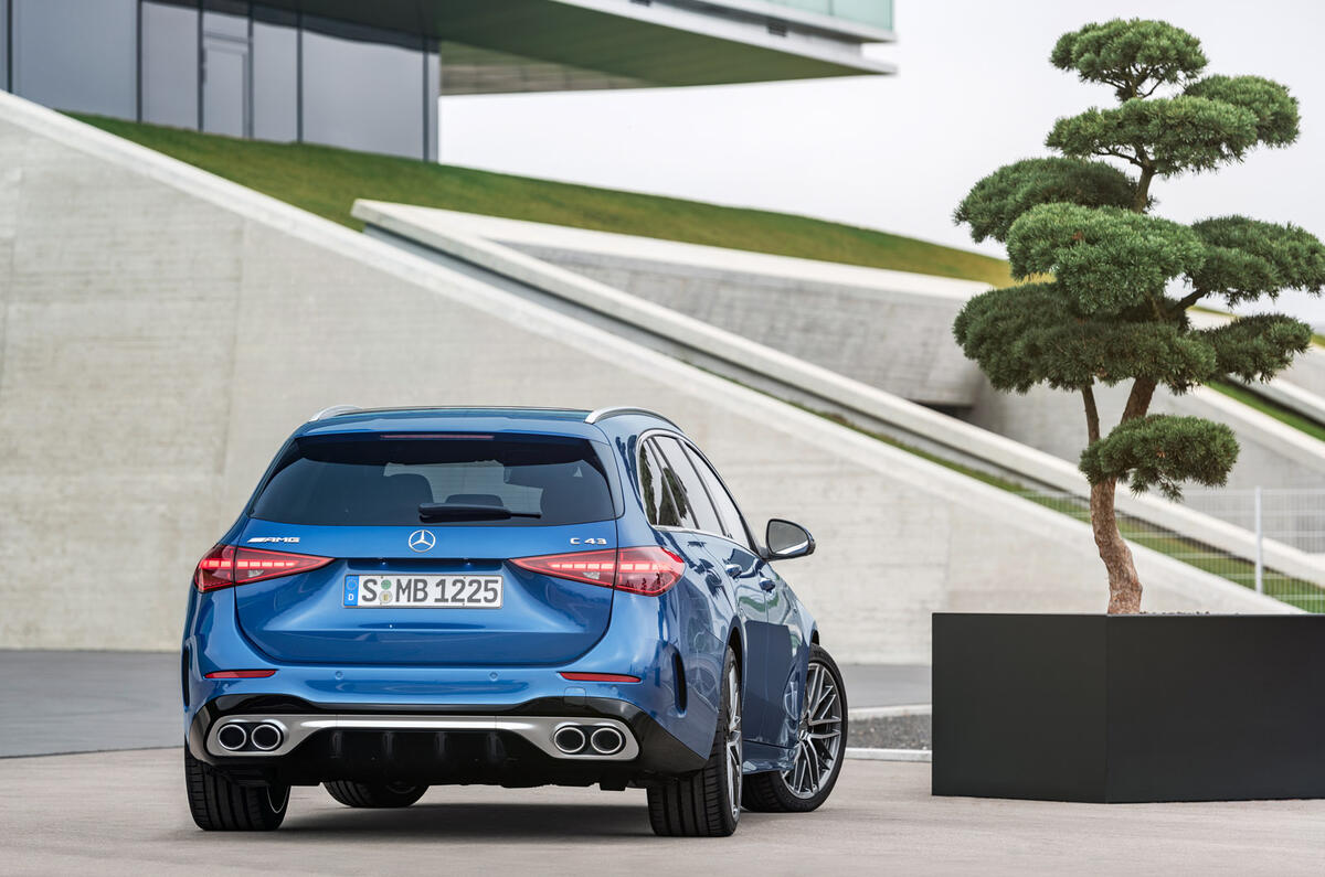 67 Mercedes AMG C43 estate 2022 official reveal static rear