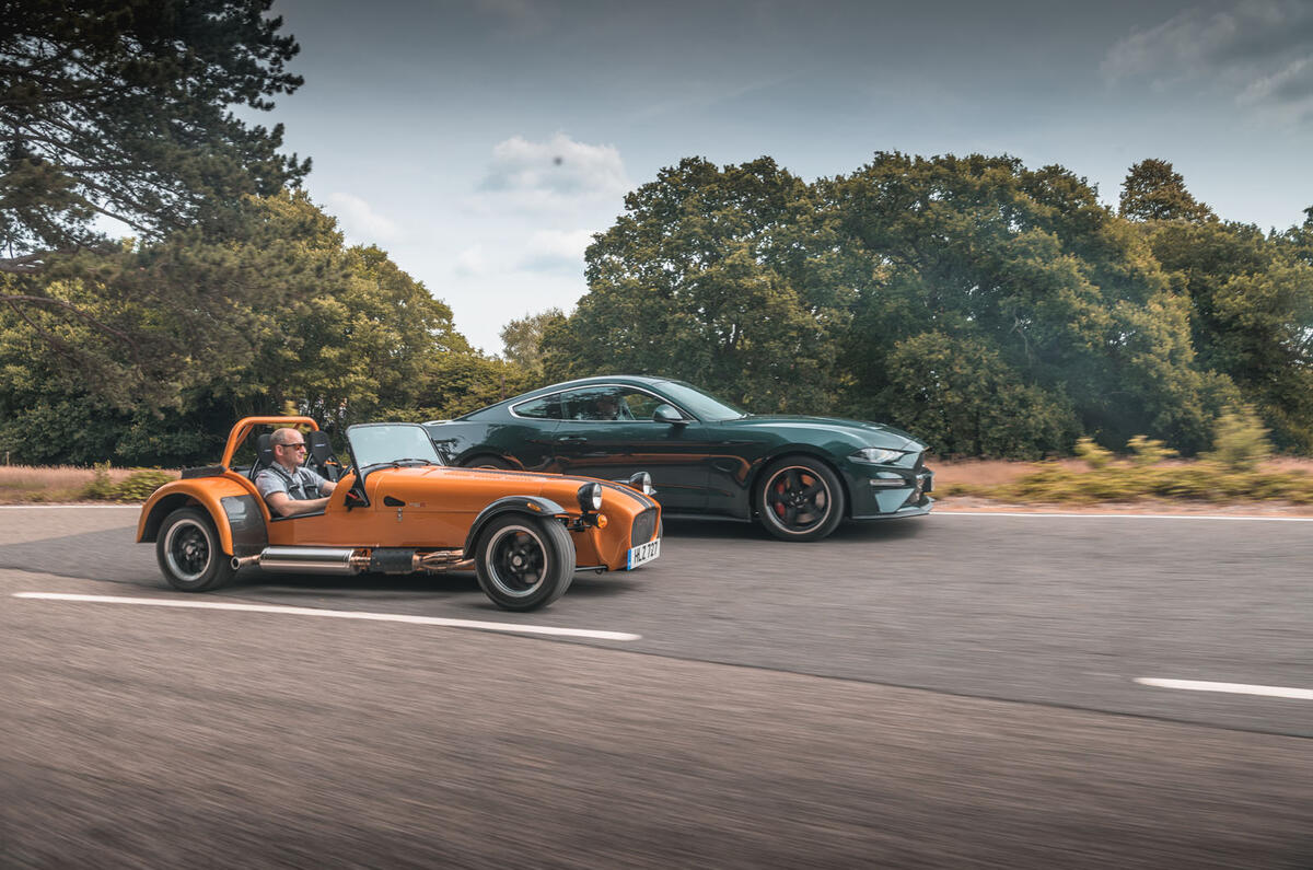 Naturally aspirated group test - Caterham and Mustang driving