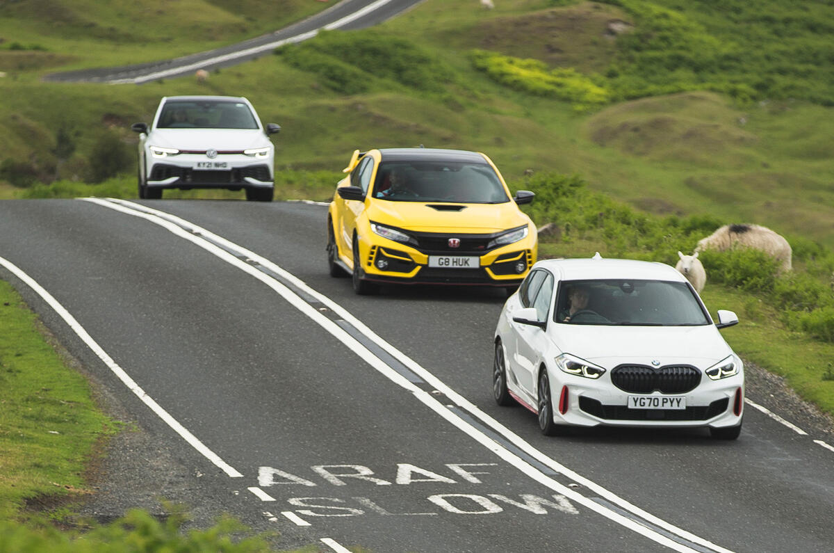 69 Golf Civic 1 Series hot hatch triple trio on road