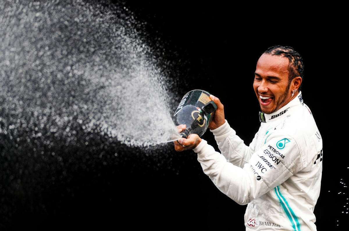 Lewis Hamilton champagne