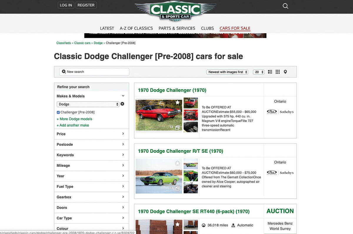 Classic and Sports Car classifieds Classic and Sports Car classifieds