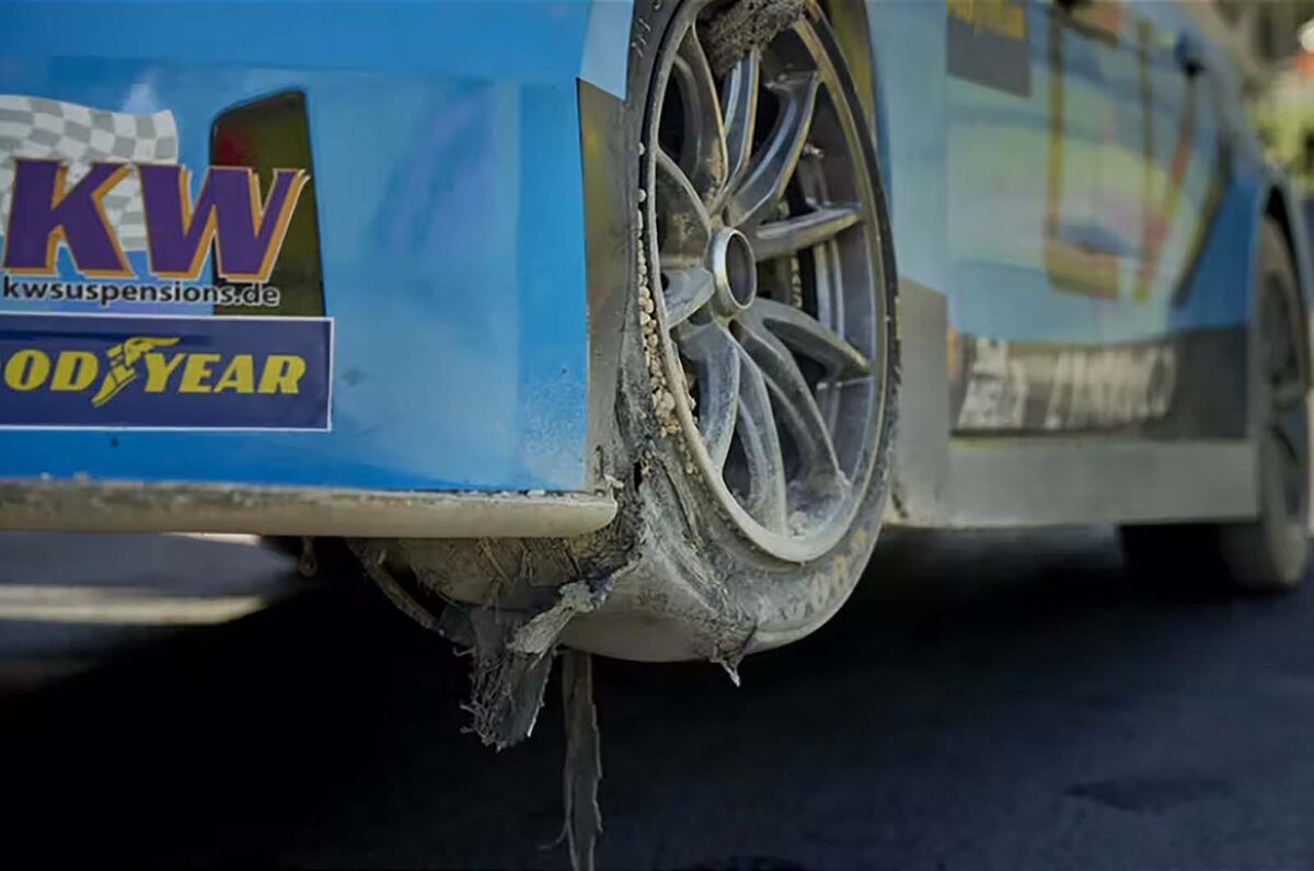 Lynk & Co 03 Cyan Racing 2022 destroyed tyre Vallelunga Lynk & Co 03 Cyan Racing 2022 destroyed tyre Vallelunga