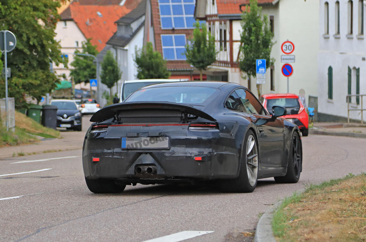 2020 Porsche 911 GT3 spotted testing rear