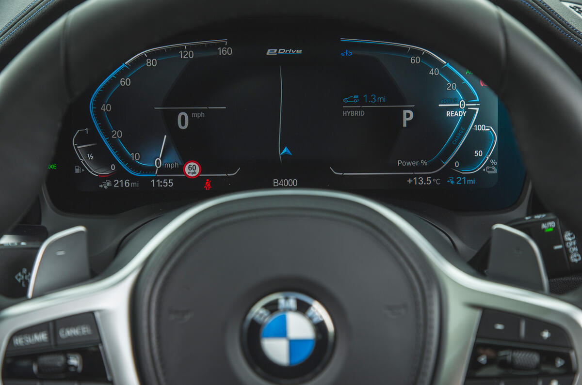 70 PHEV wagons triple test 2021 BMW instruments
