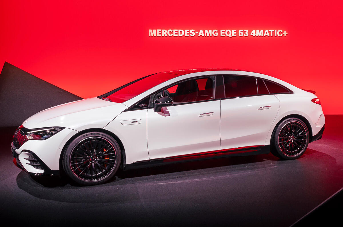 72 Mercedes AMG EQE53 official reveal studio side 72 Mercedes AMG EQE53 official reveal studio side