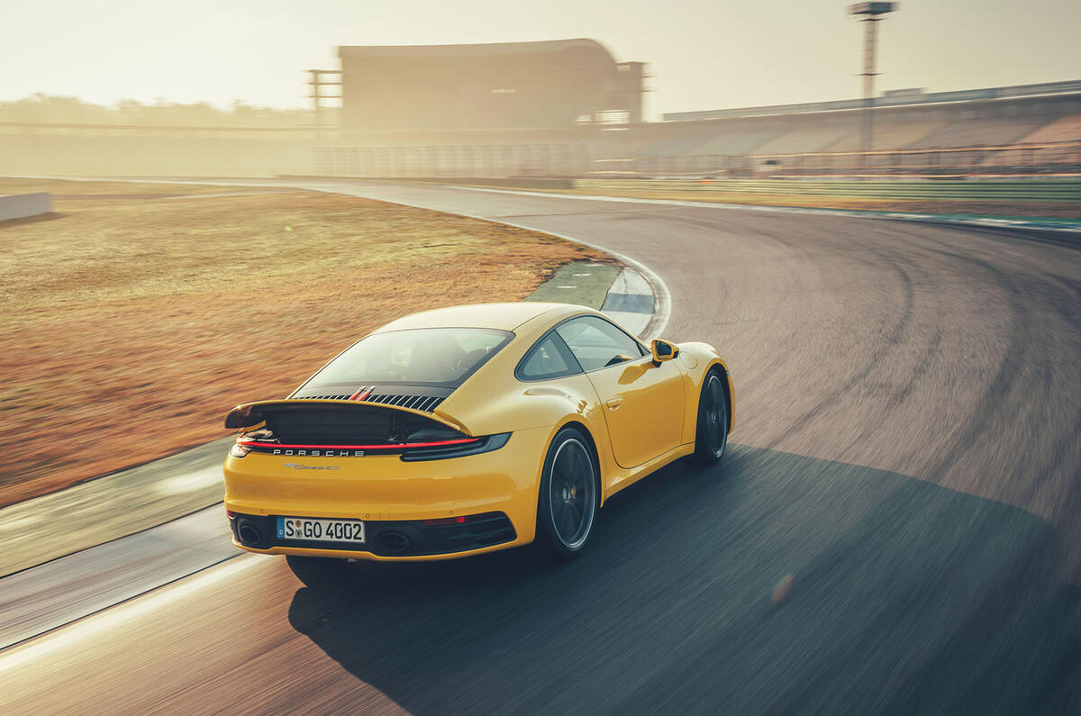 2019 Porsche 911 Carrera S track drive - track rear