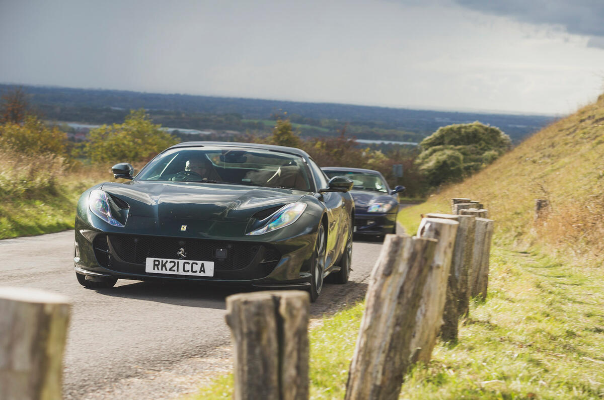 73 Ferrari 812 meets 550 2022 on road front 73 Ferrari 812 meets 550 2022 on road front