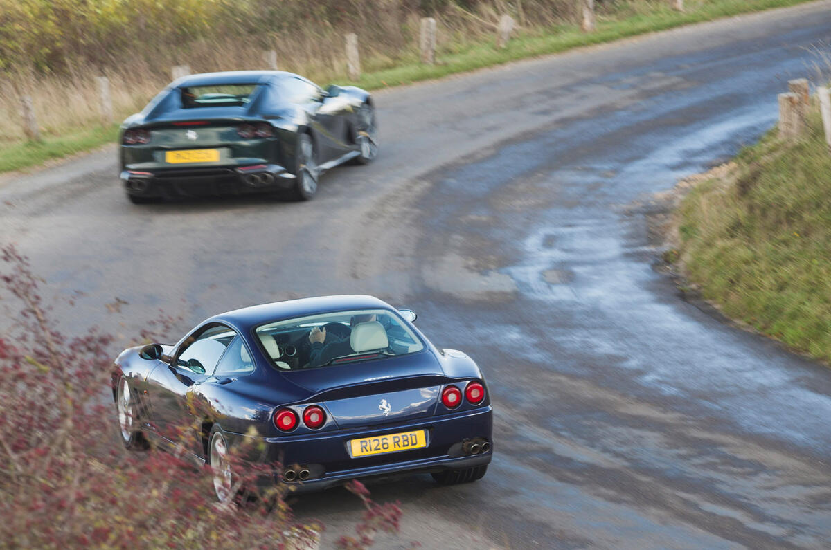 74 Ferrari 812 meets 550 2022 cornering rear 74 Ferrari 812 meets 550 2022 cornering rear