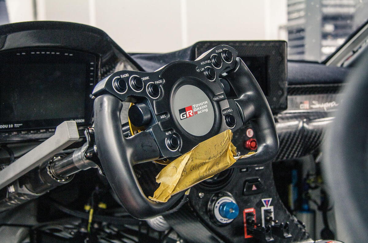 Waking the Toyota GT-One - Supra GT4 steering wheel