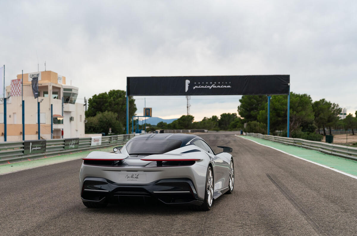 Pininfarina Battista customer preview event - track rear